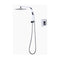 Square Dual Heads Faucet High Pressure Mixer Rain Shower Head Set