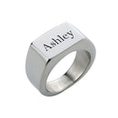 Square Personalized Initial Signet Ring