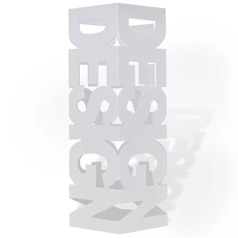 Square Umbrella Stand Storage Holder Steel 48.5 Cm - White