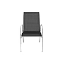 Stackable Garden Chairs 4 Pcs Steel And Textilene Black