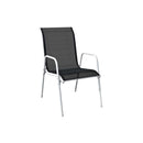 Stackable Garden Chairs 4 Pcs Steel And Textilene Black