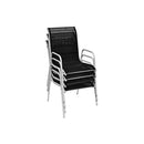 Stackable Garden Chairs 4 Pcs Steel And Textilene Black