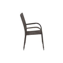 Stackable Outdoor Chairs 4 Pcs Brown Poly Rattan