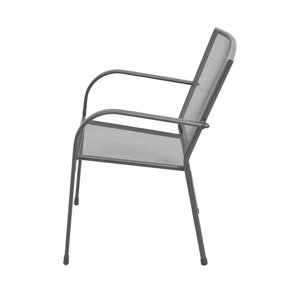 Stackable Garden Chairs 2 Pcs Steel Grey