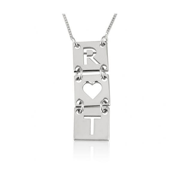 Stacked Cut Out Initials Necklace