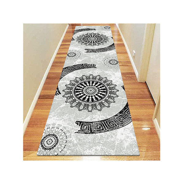 Stain Resistant Boston Grey Hallway Runner Rug