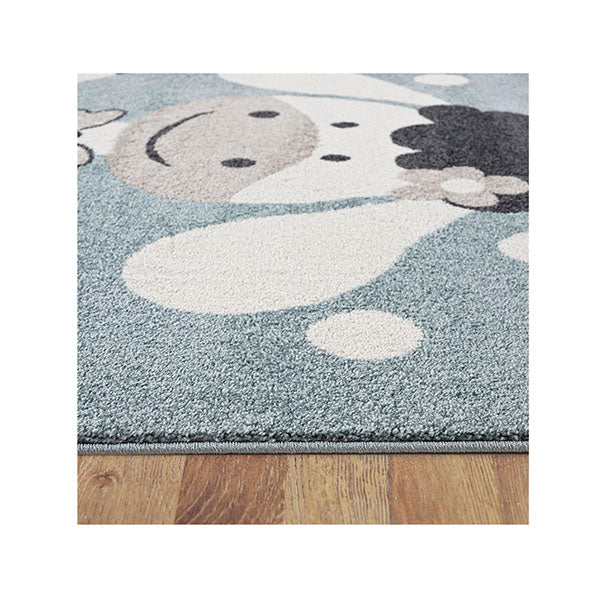 Stain Resistant Kidszoo Blue Rug