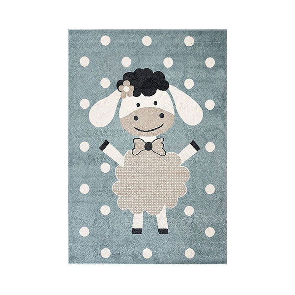 Stain Resistant Kidszoo Blue Rug