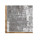 Stain Resistant Lotus Light Grey Hallway Runner Rug