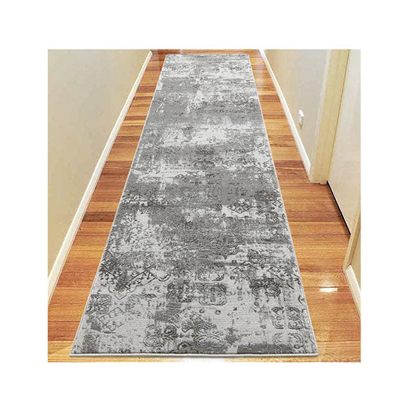 Stain Resistant Lotus Light Grey Rug