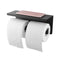 Stainless Double Toilet Paper Roll Hook Black Cover Storage