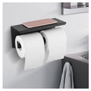 Stainless Double Toilet Paper Roll Hook Black Cover Storage