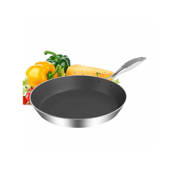 Stainless Steel 30Cm 34Cm Frying Pan Induction Non Stick Interior