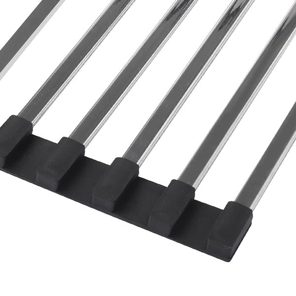Stainless Steel Sink Kitchen Dish Drainer Foldable Drying Roll Up Rack