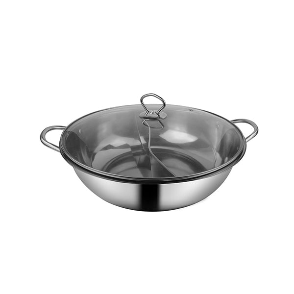 Stainless Steel Twin Mandarin Duck Hot Pot Induction With Lid
