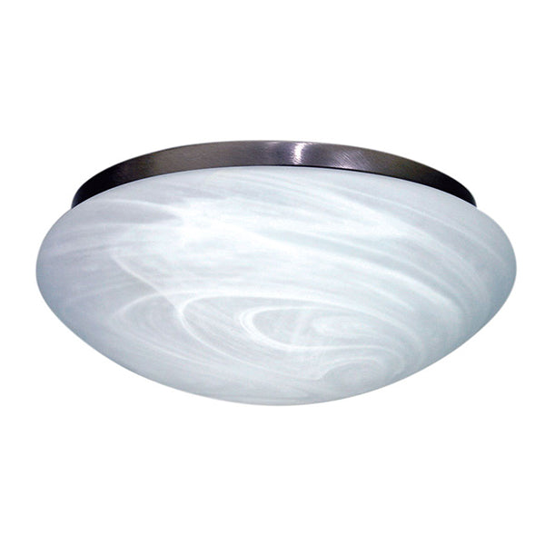 Standard Ceiling Fan Light In Satin Chrome And Alabaster