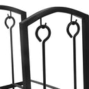 Steel Firewood Rack With 4 Fireplace Tools