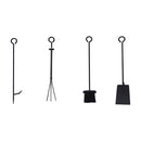 Steel Firewood Rack With 4 Fireplace Tools