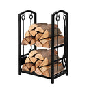 Steel Firewood Rack With 4 Fireplace Tools