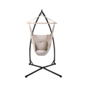 Steel Stand Hanging Hammock Chair With Cream Pillow
