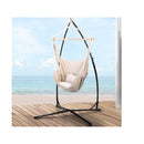 Steel Stand Hanging Hammock Chair With Cream Pillow