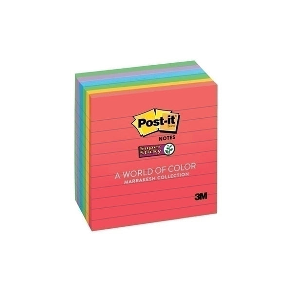 Post It Super Sticky Lined Notes Marrakesh 101 X 101Mm 6 Pack