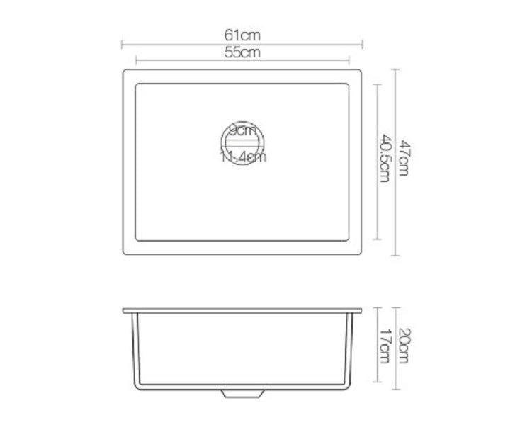 Stone Kitchen Sink Black 610x470