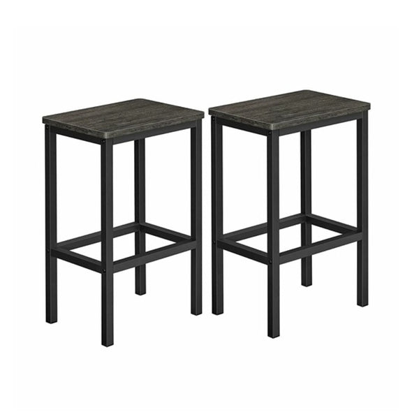 Set Of 2 Kitchen Bar Chairs Charcoal Gray