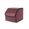 Leather Car Boot Foldable Organizer Box Red Small