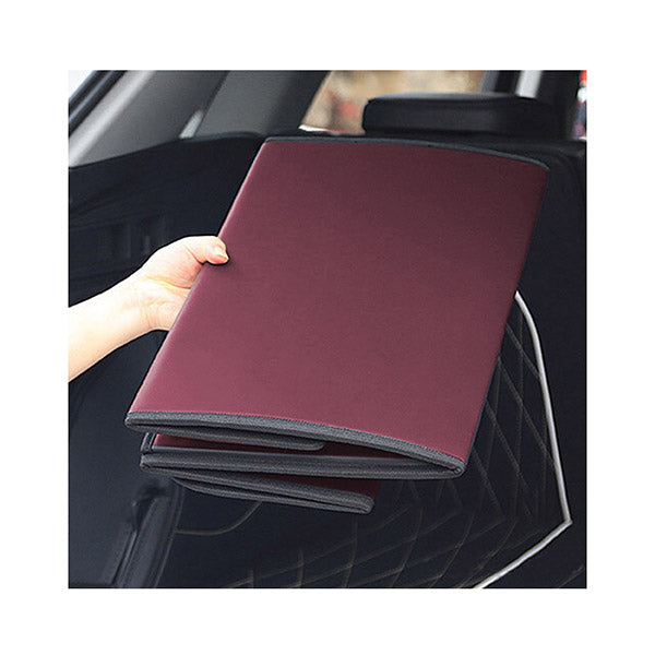 Leather Car Boot Foldable Organizer Box Red Small