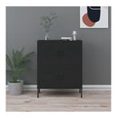 Storage Cabinet Black Steel
