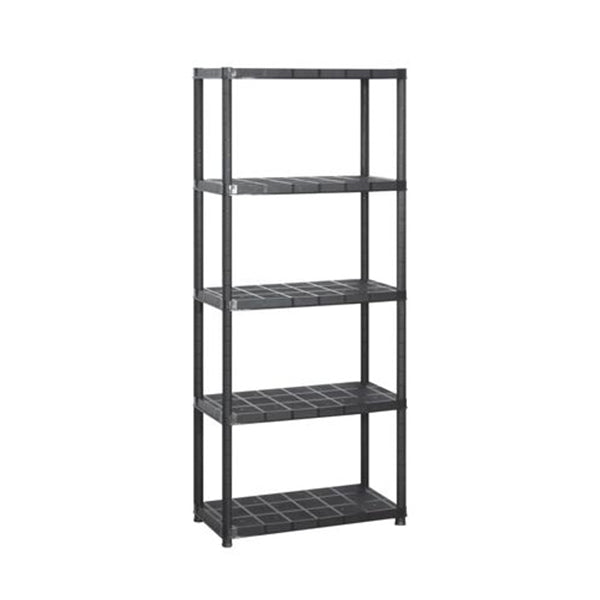 Storage Shelf 5 Tier Black 142 X 38 X 170 Cm Plastic