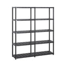 Storage Shelf 5 Tier Black 142 X 38 X 170 Cm Plastic