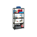 Storage Shelf 5 Tier Black Plastic