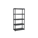 Storage Shelf 5 Tier Black Plastic