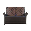 Storage Bench With Cushion 138 Cm Poly Rattan Brown