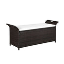 Storage Bench With Cushion 138 Cm Poly Rattan Brown