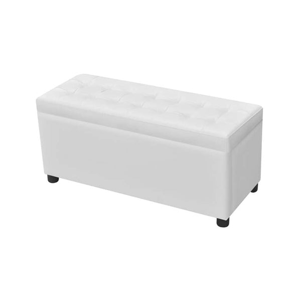 Storage Ottoman Artificial Leather White