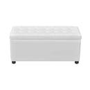 Storage Ottoman Artificial Leather White