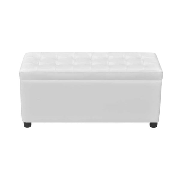 Storage Ottoman Artificial Leather White