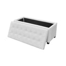 Storage Ottoman Artificial Leather White