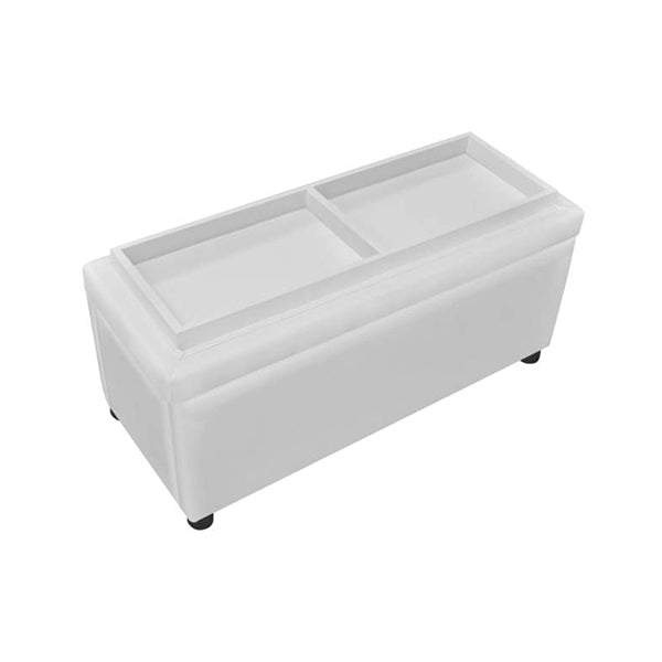 Storage Ottoman Artificial Leather White