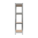 Storage Shelf Silver 80 X 40 X 160 Cm Steel And Mdf