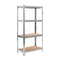 Storage Shelf Silver 80 X 40 X 160 Cm Steel And Mdf