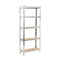 Storage Shelves 3 Pcs Silver 75 X 30 X 172 Cm Steel And Mdf