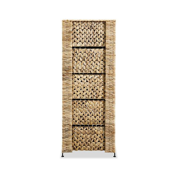 Storage Unit With 5 Baskets Water Hyacinth