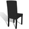 Straight Stretchable Chair Cover (6 Pcs) - Black