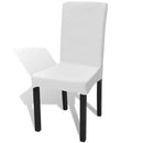 Straight Stretchable Chair Cover (6 Pcs) - White