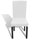 Straight Stretchable Chair Cover (6 Pcs) - White