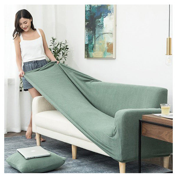 Stretchable Sofa Protector With Elastic Bottom Dark Coffee